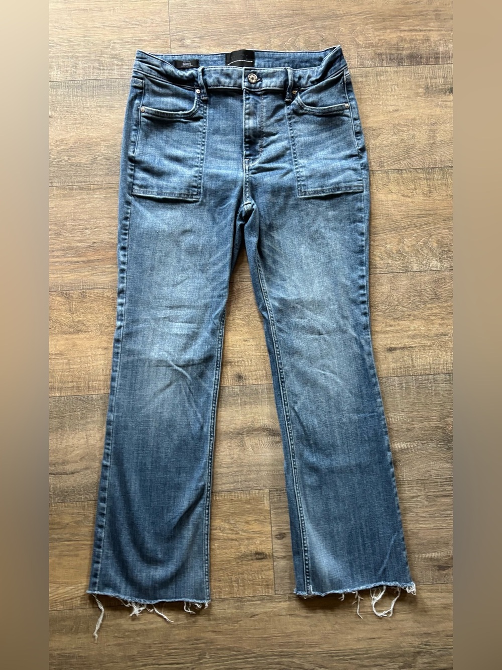White House Black Market Women’s Size 8 Short High-Rise Bootcut Blue Jeans